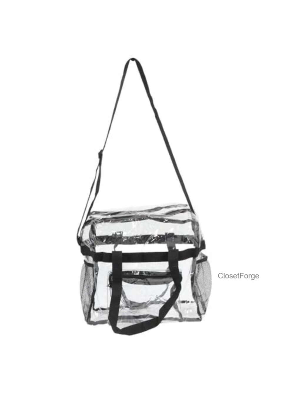 Clear PVC Tote Bag, Waterproof Transparent Shoulder Handbag with Adjustable